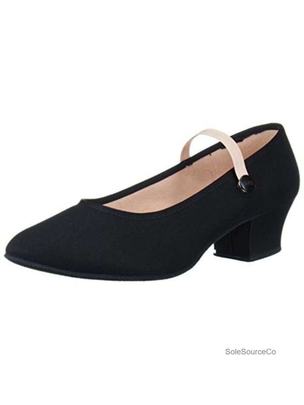 Womens Ballet Dance Shoes Cuban Heel Canvas Suede Leather